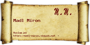 Madl Miron névjegykártya